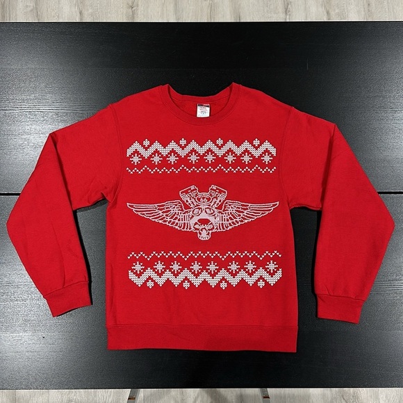 Harley-Davidson Christmas Sweater Style Crewneck Sweatshirt - S - Picture 1 of 7